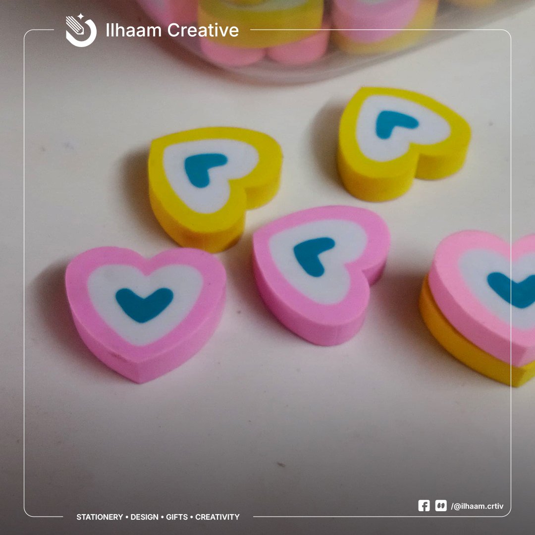 Heart Shaped Eraser/ হার্ট-আকৃতির ইরেজার