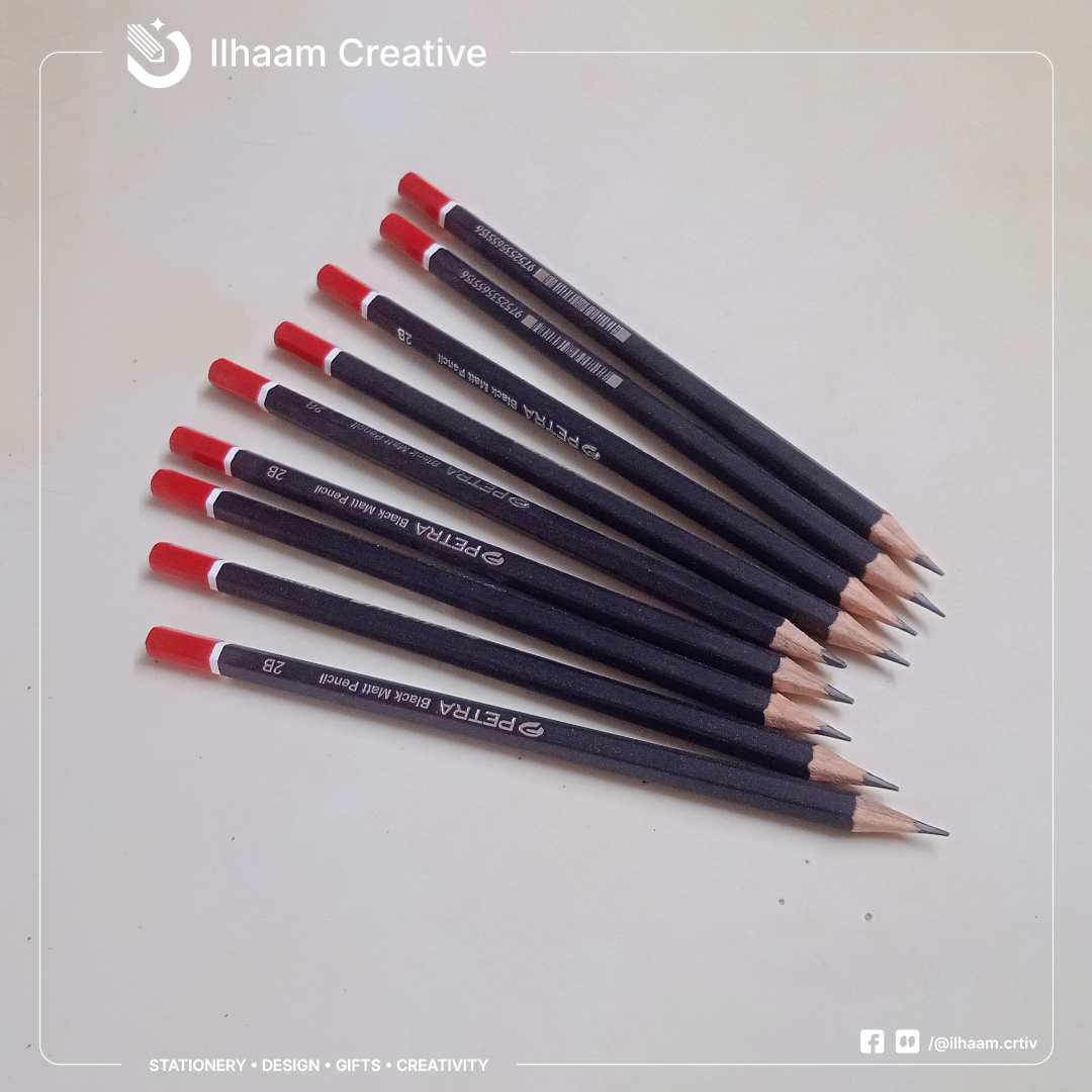Petra Black Matt Pencil - 2B - 12 Pcs